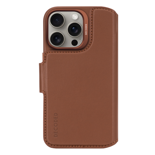 DECODED Leather Wallet Case for iPhone 16 Pro - Tan