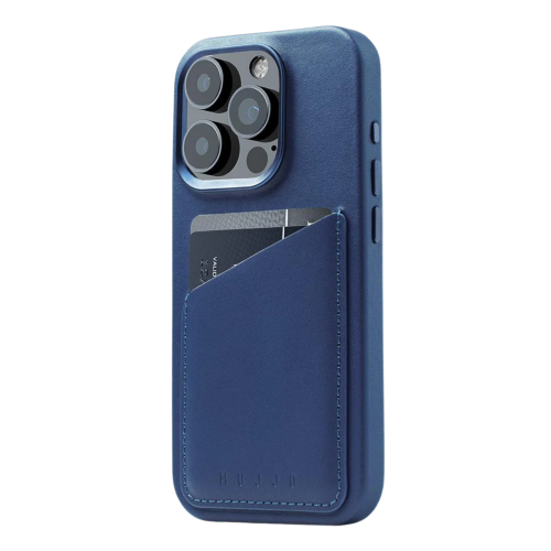 Mujjo Wallet Case iPhone 15 Pro Monaco Blue