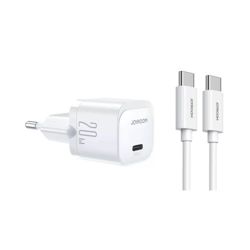 Joyroom 20W USB-C PD Wall Charger + USB-C Cable - White