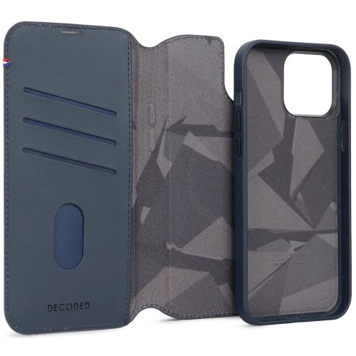 DECODED Leather Case w/MagSafe + Wallet for iPhone 15 Pro - True Navy