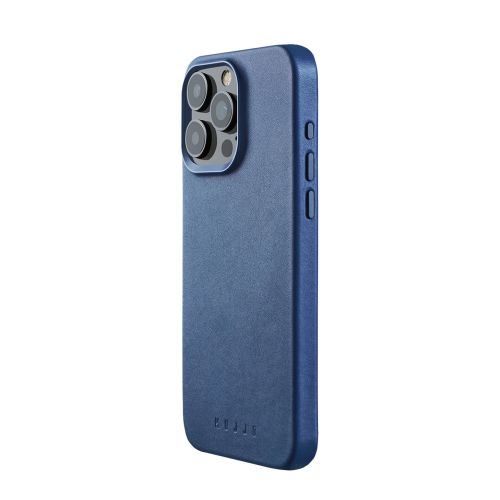 Mujjo Full Leather Case iPhone 15 Pro Monaco Blue