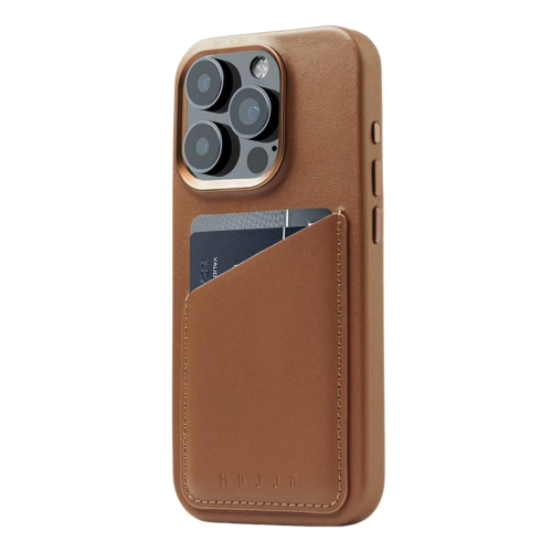 Mujjo Wallet Case iPhone 15 Pro Tan