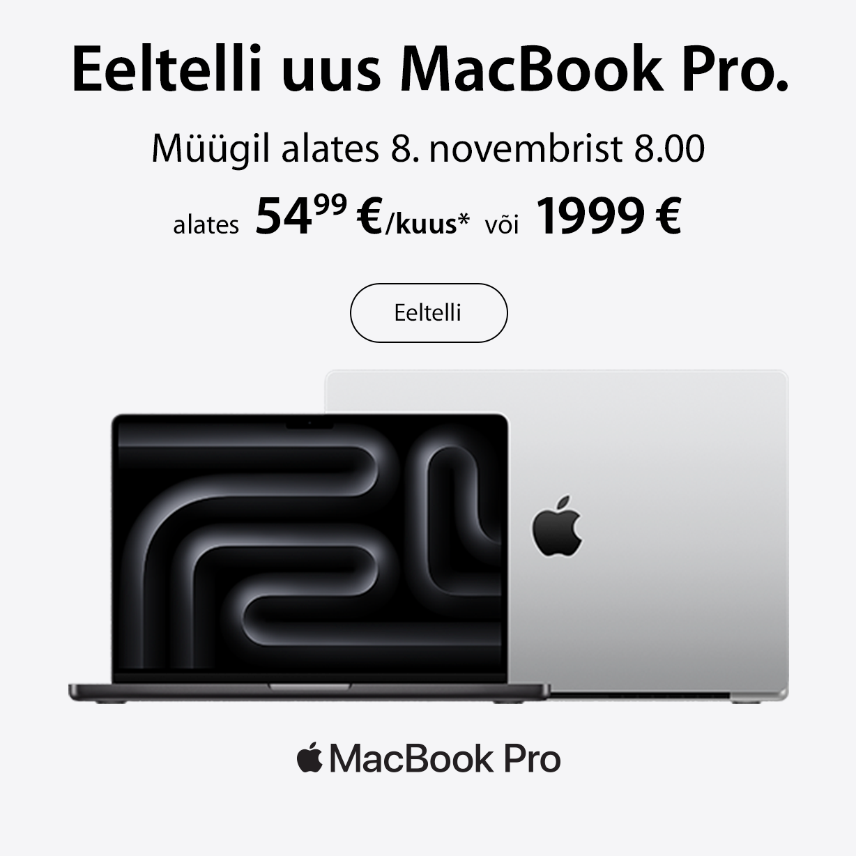 Uus MacBook Pro M4 alates 1999€ või 54,99€/kuus Smart Dealiga